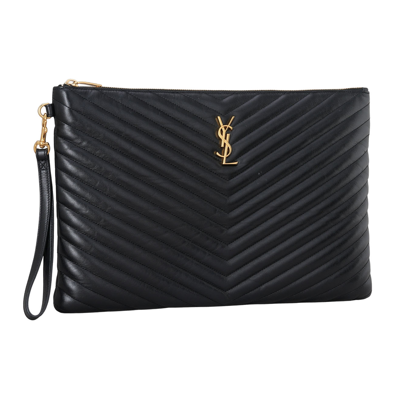 YVES SAINT LAURENT(USED)생로랑 440222 모노그램 쉐브론 클러치